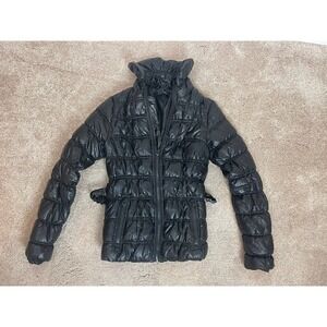 XXI Juniors Black Puffy Coat Jacket Size 2 XS Long Sleeve Zip Up